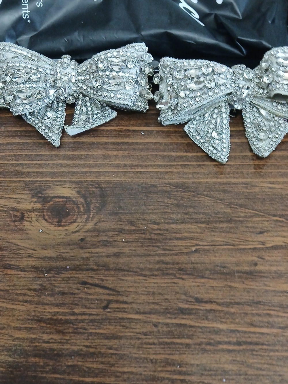 Crystal Bow Shoe  Accent - Silver
